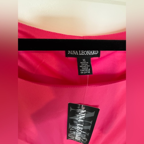 NWT - NINA LEONARD Pleated Midi Dress with Tie Belt - Size XL - Picture 5 of 5